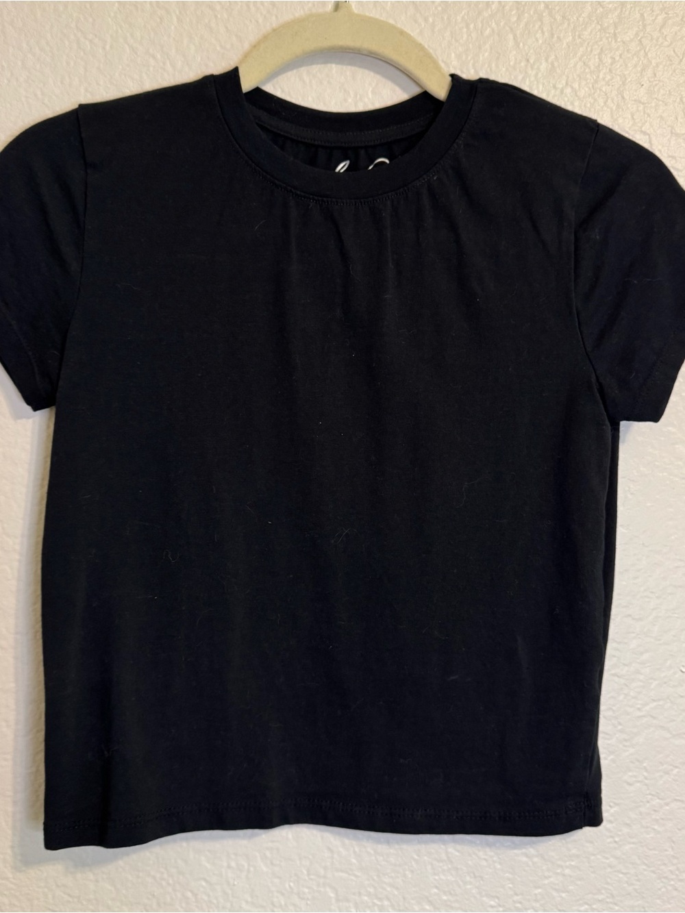 Splash Junior’s Black Baby Tee Crop Top - M